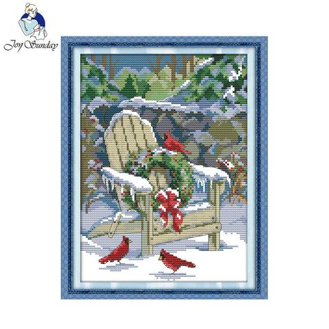 Patrón de nieve impreso preciso para Navidad, conjuntos de punto de cruz para Kits de bordado, punto de cruz con cuentas de hilo ► Foto 1/6