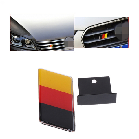 Pegatina de rejilla delantera con bandera alemana, emblema para Volkswagen, Golf, Polo, Audi, estilismo para coche C45, 1 ud. ► Foto 1/6