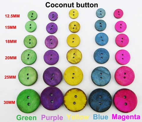 Botón de costura de ropa de coco de 5 colores, 12,5 MM ~ 30MM, joyería redonda, accesorios con forma de botón, Charms, botas, abrigo, ccb-01 ► Foto 1/6