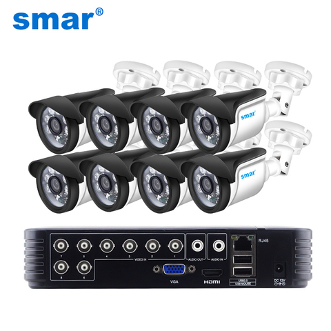 Smar-sistema de cámara CCTV para exteriores, 720P, 1080P, AHD, 8 Uds., cámara de seguridad IR, sistema de videovigilancia, 8 canales, Kits DVR ► Foto 1/5