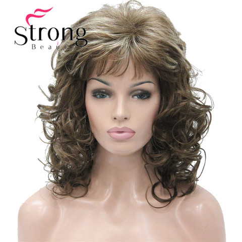 StrongBeauty-peluca sintética de 18 pulgadas, largo ondulado, marrón claro, resaltado, opciones de color ► Foto 1/6