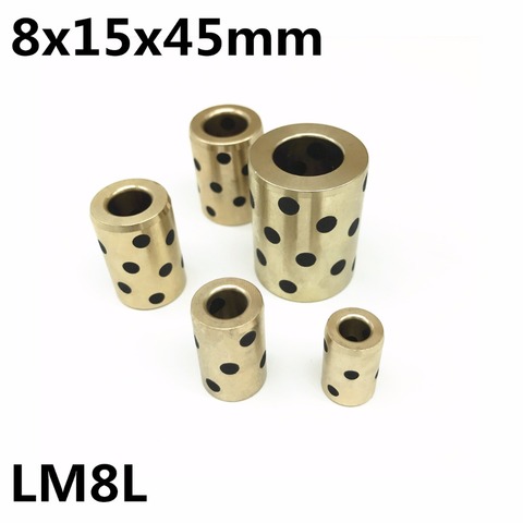 8x15x45 linear grafito cojinete de cobre auto-lubricante jdb para eje 8mm LM8LUU LM8L ► Foto 1/1