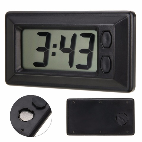 Reloj Digital LCD, reloj para tablero de coche, fecha de escritorio, reloj calendario Digital Ultra fino para accesorios de motocicleta y coche ► Foto 1/6