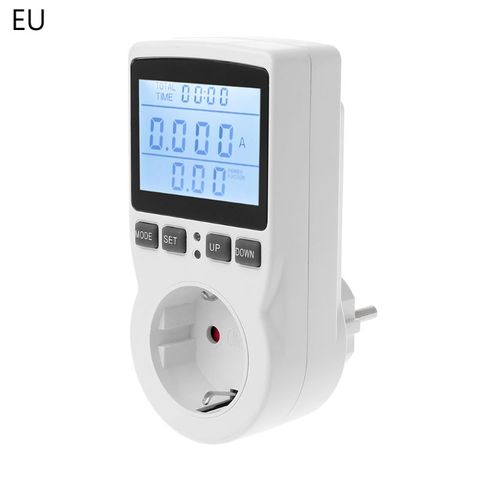 Medidor de potencia Digital enchufe UE medidor de energía voltaje actual vatios electricidad costo medición Monitor Analizador de potencia Ele ► Foto 1/5
