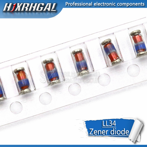 Diodo Zener 1/2W LL34 ZMM BZV55C 200 V 0,5 V 3V 2,4 V 2,7 V 3,3 V 3,6 V 3,9 V 4,3 V 4,7 V 5,1 V 5,6 V 6,2 V 6,8 W, 7,5 Uds., 8,2 W V 9,1 V 10V ► Foto 1/1