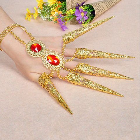 Joyería de dedo dorado para danza del vientre, accesorio indio, tailandés, traje de cuna, 1/2 uds. ► Foto 1/6