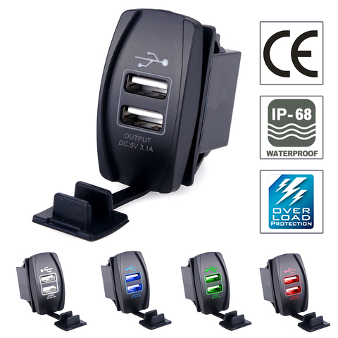 Adaptador de corriente para cargador de coche, Cargador USB Dual Universal de 5V 3.1A para iPhone 5 6 6S Ipad Samsung Tablet ► Foto 1/6