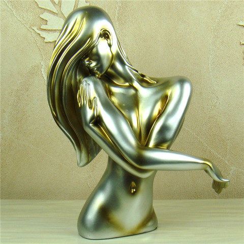 Busto de mujer desnuda abstracta hecho a mano, escultura de Bella de resina, adorno artístico de cuerpo humano, regalo para enamorados, artesanía para decoración de salón, mobiliario ► Foto 1/6