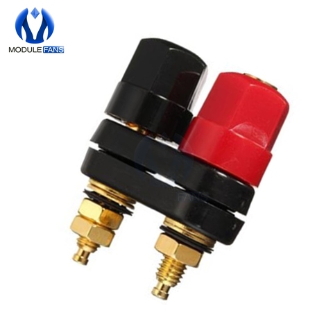 Conector Banana de 4MM, Terminal de conector de Placa dorada, conectores de cable de 4MM, rojo, negro, bricolaje, electrónico ► Foto 1/5