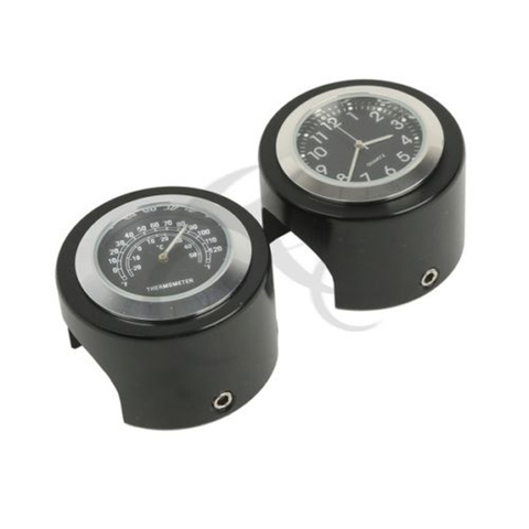 Reloj de manillar Universal para motocicleta, montaje de temperatura de reloj y termómetro de 7/8 