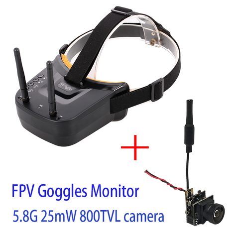 5,8G 40CH Dual antenas FPV gafas Monitor Video Gafas auriculares HD para Racing Drone con 5,8G 25 transmisor de vídeo MW Cámara ► Foto 1/6