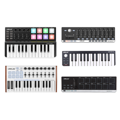 Controlador de teclado MIDI portátil, Mini teclado USB, Control MIDI, almohadillas para teclado, 7 estilos para elegir ► Foto 1/6