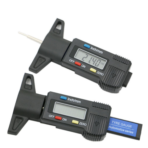 Calibrador de profundidad Digital, medidor de profundidad de rodadura, medidor de rodadura de neumático LCD para neumático de coche, calibrador de herramienta de medición de 0 a 25,4mm ► Foto 1/6
