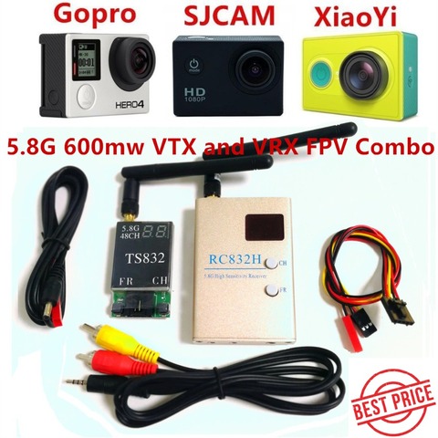 Sistema FPV Boscam 5,8 Ghz 600 mW 48CH transmisor TS832 receptor RC832H sistema de vídeo para FPV Drone Quadcopter Walkera ► Foto 1/6