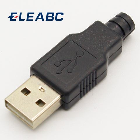 IMC-Conector de enchufe tipo A macho USB de 4 pines con cubierta de plástico negro, 10 Uds., novedad ► Foto 1/6