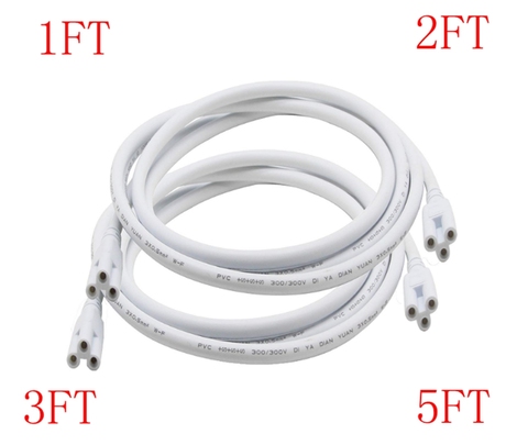 Cable de conector de tubo LED de 3 pines, Cable de extensión para bombilla de tubo fluorescente LED integrado, 1ft-5FT T5 T8 ► Foto 1/6