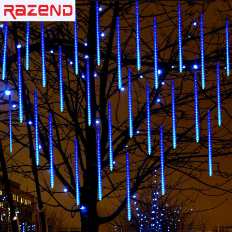 50 cm 8 unids/set Meteor Shower lluvia tubo LED Navidad luz boda jardín Navidad cadena luz exterior vacaciones iluminación 100-V ► Foto 1/6