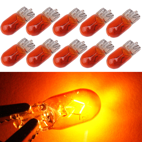 10pcs Car W5W T10 194 158 halogen Lights Amber/Orange 12V 5W wedge Lamp Instrument Light Reading Light Interior Clearance bulbs ► Foto 1/6