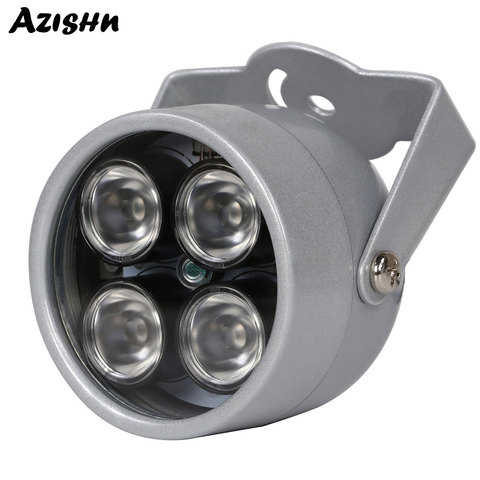 AZISHN-Iluminador IR de 850nm, 4 LEDs, infrarrojos, impermeable, visión nocturna, CCTV, luz de relleno, cc 12V, para cámara de seguridad CCTV ► Foto 1/6