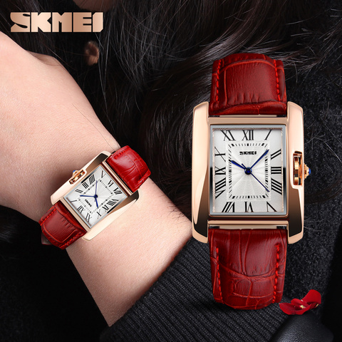 Marca SKMEI relojes de mujer de moda reloj de cuarzo Casual de cuero impermeable relojes de pulsera reloj de mujer reloj femenino ► Foto 1/6