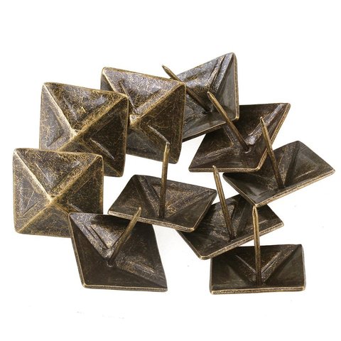 Clavos cuadrados de bronce para tapicería, tachuelas de pirámide de 30x30mm, tachuelas para muebles Vintage, cada paquete de 50/10 Uds. ► Foto 1/1