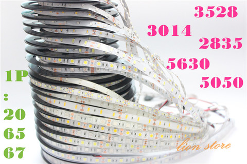 Tira de LED de 5050, 5630, 3528, 2835 DC 12V ip20 /65/67 impermeable luz flexible 5M 60/120 leds/m de cinta de decoración del hogar lámparas de luz del coche ► Foto 1/6