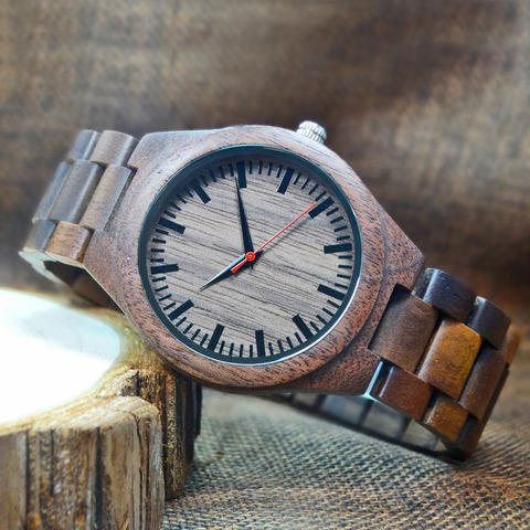 2022 relojes de madera de nogal para hombre, reloj de pulsera de cuarzo casual, reloj de madera Natural, relojes masculinos, reloj de pulsera de moda para hombres ► Foto 1/6
