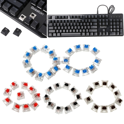 Interruptor de teclado mecánico 10 Uds 3 Pin reemplazo azul para Gateron Cherry MX Envío Directo ► Foto 1/6