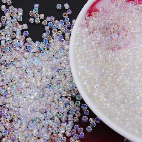 16g 1000X mm 2mm 12/0 AB Color claro transparente redonda cuentas espaciadoras sueltas Cezch cuentas de semilla de cristal hecho a mano de joyería de cuentas DIY para ropa ► Foto 1/6