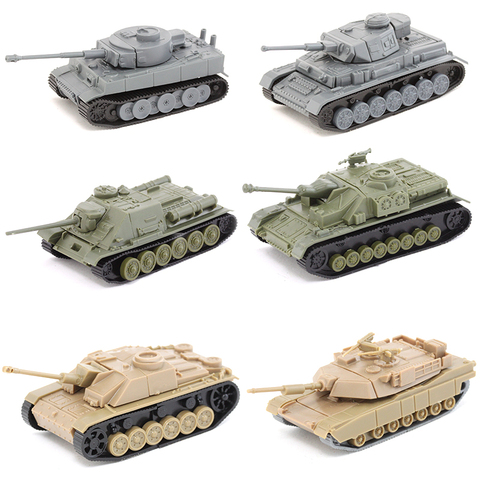 1 piezas 4D ensamblado tanque de tigre de plástico de la Segunda Guerra Mundial Alemania EE. UU. tanques de la Unión Soviética 1:100 bloques de escala modelo de juguete ► Foto 1/6