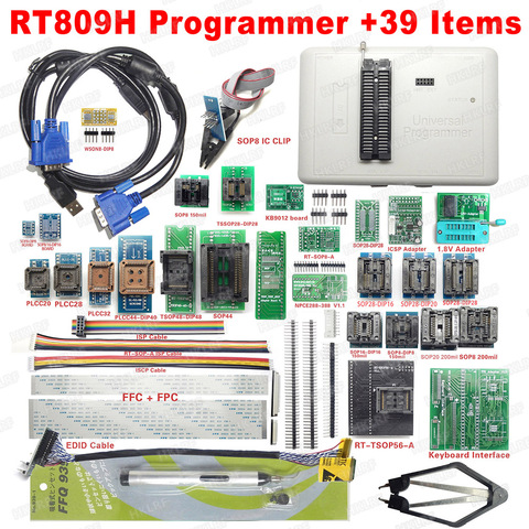 Programador Universal RT809H emmc-nand FLASH, dispositivo extremadamente rápido, 39 artículos, Cable Edid, pluma de succión emmc-nand Original, envío gratis ► Foto 1/6