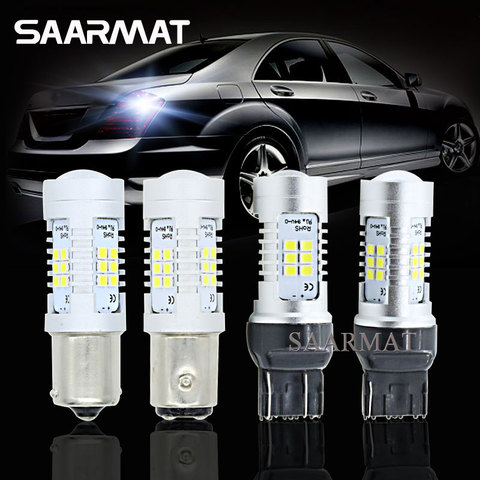 Par 1156 P21W BA15S PY21W T20 7440 7443 P13W bombillas LED Luz de marcha atrás señal de giro lámpara de freno para Bmw AUDI Mercedes VW Chevrolet ► Foto 1/4