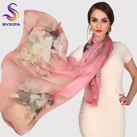 Bufanda de seda de morera para mujer, chal de diseño largo de calidad para primavera y otoño, a la moda, color rosa satinado ► Foto 1/6