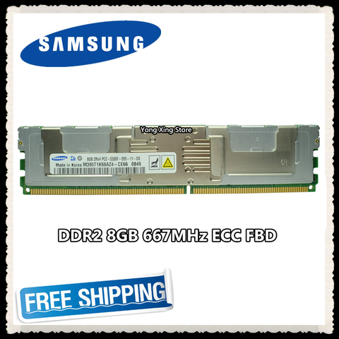 Samsung memoria de servidor DDR2 8GB 16GB RAM de 667MHz ECC FBD PC2-5300F FB-DIMM búfer completo 240pin 5300 8G 2Rx4 ► Foto 1/2