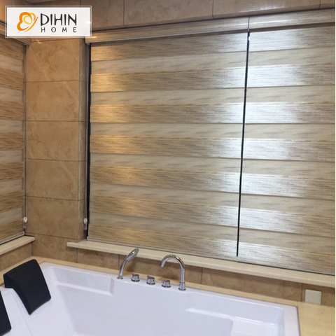 DIHIN-cortinas opacas para el hogar, persianas cebra de doble capa, persianas enrollables, fácil de instalar ► Foto 1/5