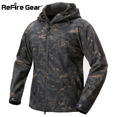 ReFire Gear Shark Skin Soft Shell chaqueta militar táctica hombres abrigo polar impermeable ejército ropa camuflaje cazadora chaqueta ► Foto 1/6