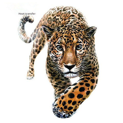 Animal Street Icon mujer Hombre Ropa 249mm leopardo impresión para transferencia con plancha parches para ropa camiseta parche Diy 3D pegatinas ► Foto 1/6