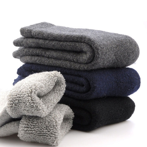 1 par para hombre espesar lana térmica Cachemira Casual invierno cálido calcetines-Y107 ► Foto 1/4