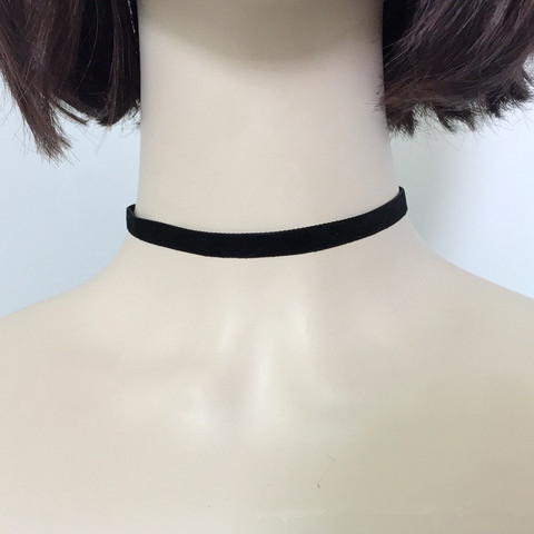 De moda de terciopelo negro gargantilla collar cuerda de terciopelo declaración collar estilo punky de joyería de moda para mujer ► Foto 1/2