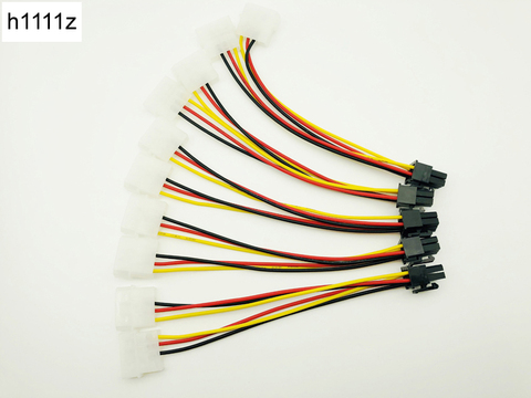 5 unids/lote Dual 4 Pin 6 Pin Molex PCI-E tarjeta gráfica externa Cable de alimentación convertidor adaptador de alta calidad para BTC minero minería ► Foto 1/6