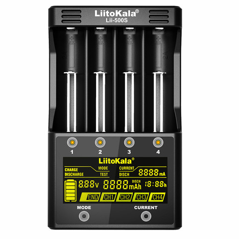 Liitokala lii PD4 lii 500 LCD 12 V AA AAA Lipo externa cargador de batería inteligente cargador de batería/18650/26650/16340/14500/10440/18500/NiMH de litio ► Foto 1/6
