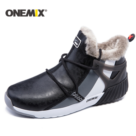 ONEMIX-Botas deportivas de lana cálidas para hombre y mujer, calzado deportivo Unisex para exteriores, para correr, para invierno ► Foto 1/6