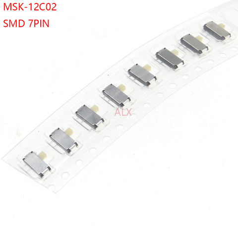 50 piezas mini smd smt MSK-12C02 interruptor de palanca 7pin 1P2T en/diapositiva interruptores para MP3 MP4 ► Foto 1/4