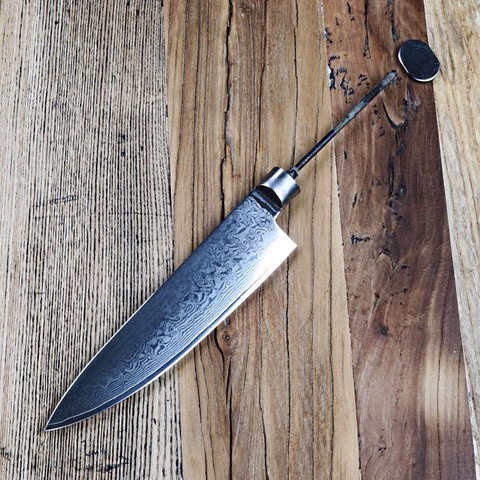 Damasco-cuchillo de Chef con hoja en blanco, 67 capas, VG-10 de acero damasco japonés, cuchillo de cocina Damascus, herramientas de bricolaje, piezas para afición ► Foto 1/5