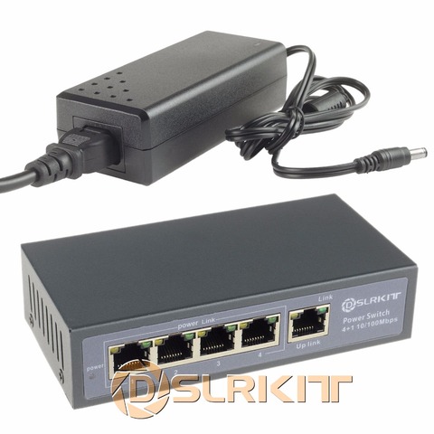 DSLRKIT-Interruptor de 5 puertos, 78 vatios, 4 PoE, 802.3at 802.3af, potencia sobre Ethernet, PSE14AT ► Foto 1/6