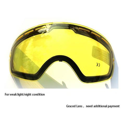 GOG-201 lente amarillo honrado magnético lente para gafas de esquí Anti-niebla UV400 esférica de esquí gafas de esquí nocturno de la lente ► Foto 1/6