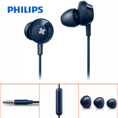 Philips SHE4305 auriculares de bajos con cable con un micrófono con oído estéreo cancelación del ruido deporte del auricular para LG prueba oficial ► Foto 1/1