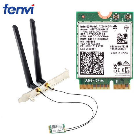 Antena inalámbrica AX201NGW para NGFF/M.2 CNVIo2 Intel AX201 Wi-Fi6 tarjeta de red, Bluetooth 3000, 5,0 Mbps ► Foto 1/6