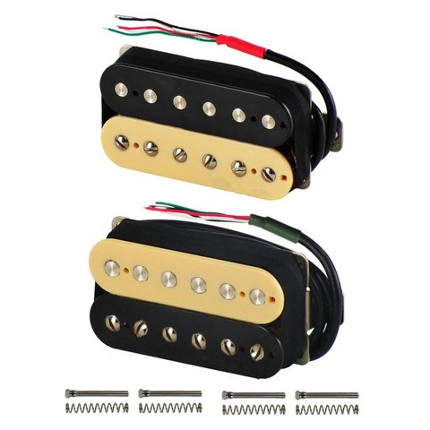 FLEOR Alnico 5 Humbucker Pickup pastilla de guitarra eléctrica de doble bobina, pastilla de guitarra eléctrica con cuello de cebra o puente, elija para FD ► Foto 1/6