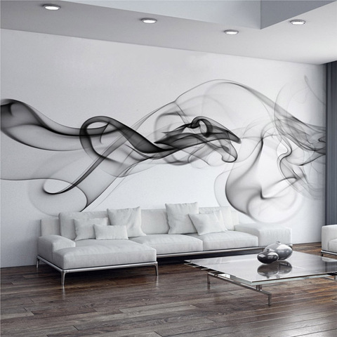 Papel pintado moderno de Arte Abstracto 3D, personalizado, estéreo, negro y blanco, Mural de humo para oficina, sala de estar, decoración del hogar, 3 D ► Foto 1/1